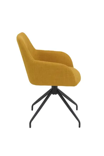 Armlehnstuhl - drehbar, Stoff, Gelb
