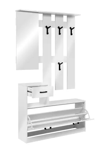 Kleingarderobe- B ca. 100 cm, Weiß, Hochglanz