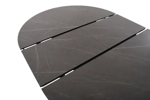 Esstisch MAIJA - ausziehbar, D ca. 120 cm, Keramik, Grau