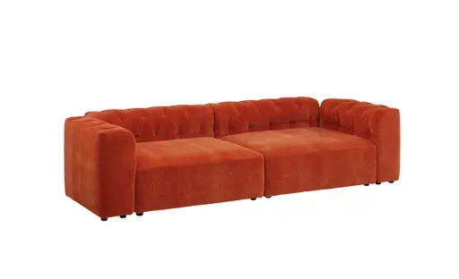 Sofa - 2-Sitzer, Stoff, Orange