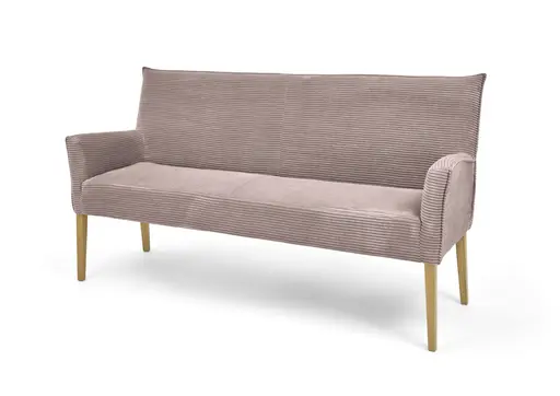 Polsterbank SITTING TOGETHER_K- Stoff, Rosa, Eiche Natur