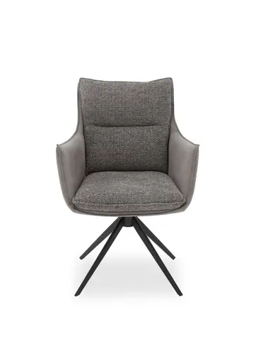 Armlehnstuhl MANDY - drehbar, Stoff, Graubeige