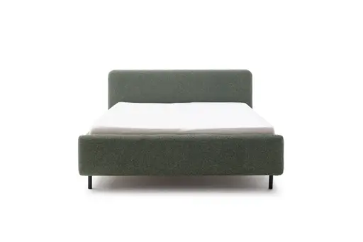 Polsterbett - Liegefläche ca. 180x200 cm, Absetzung Mango, Stoff, Dunkelgrün