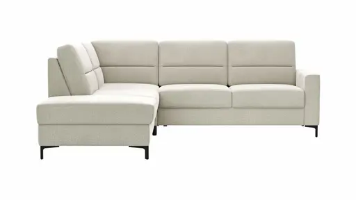 Ecksofa Merlos H. - Ecke links mit 2,5-Sitzer rechts, Stoff, Natur