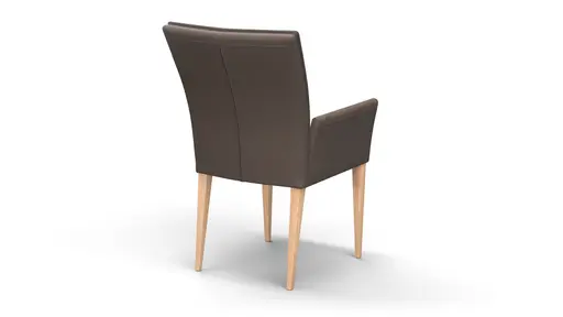 Armlehnstuhl Floriana - Leder, Espresso