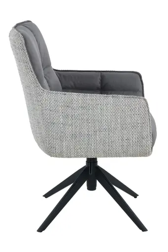 Armlehnstuhl - drehbar, höhenverstellbar, Stoff, Grau