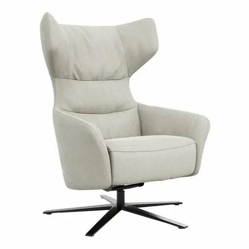 Drehsessel Houston Relax - Größe M, inkl. Relaxfunktion + Gasdruckfeder, Stoff, Natur