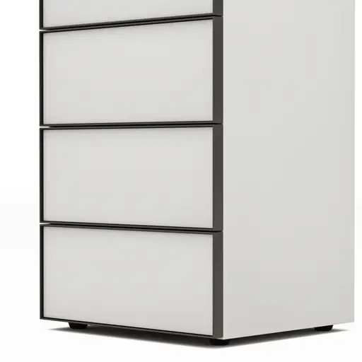 Kommode Loretto - BHT ca. 60x115x53 cm, Lack matt, Weiß