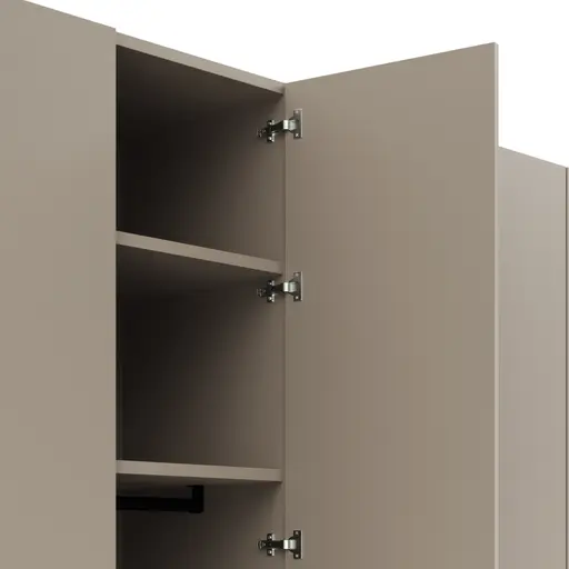Drehtürenschrank Matera - BHT ca. 251x235x60 cm, Lack Matt, Kaschmir, Eiche, Milk