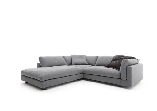 Ecksofa Aprino 3 - Ecke links mit 2,5-Sitzer, Stoff, Grau