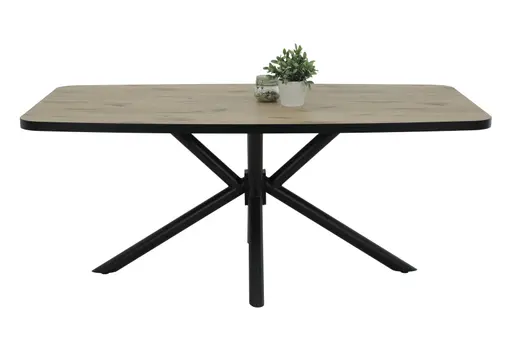 Esstisch - LB ca. 180x100 cm, Viking Eiche Nachbildung, Schwarz