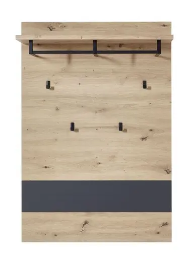 Garderobenpaneel - Eiche Dekor, Graphit