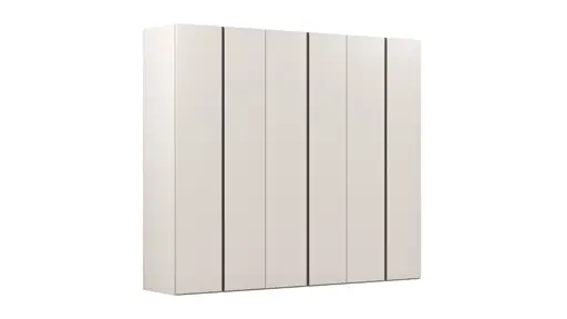 Drehtürenschrank Loretto - B ca. 280 cm, Gola, Lack matt, Perlmutt