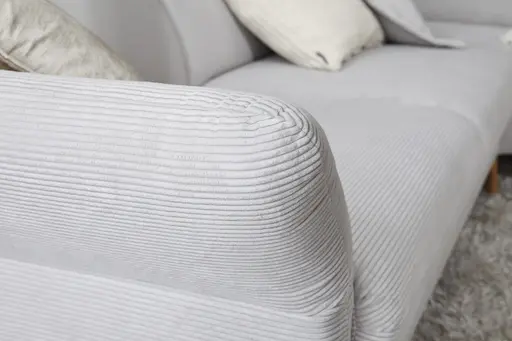 Sofa Maryville - 2,5-Sitzer mit Eckelement und Abschlussteil medium rechts, inkl. Kopfteil verstellbar, Stoff, Beige