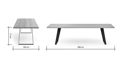Esstisch Talara Lina - LB ca. 280x100cm, Wildeiche Natur