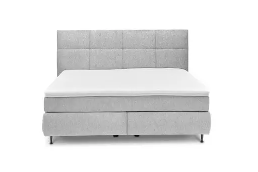  Boxspringbett ALICA- Liegefläche ca. 180x200 cm, Stoff, Hellgrau