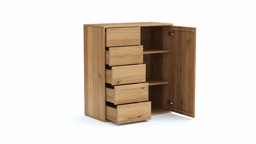 Kommode Williston - Wildeiche geölt, Front sandgestrahlt