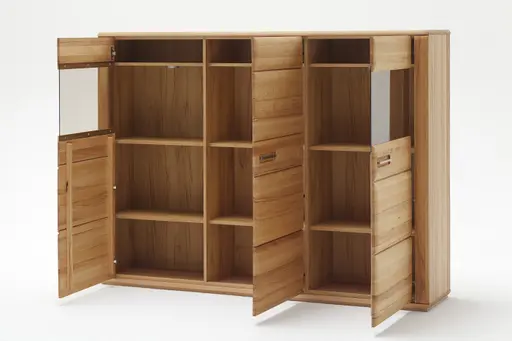 Highboard - mit Beleuchtung, Kernbuche teilmassiv