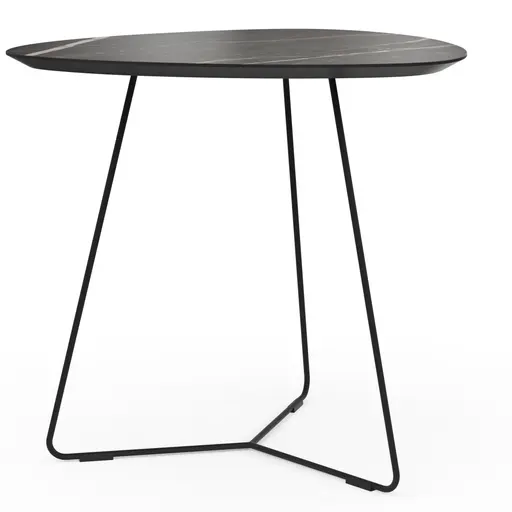 Ecktisch Fano - LBH ca. 59x50x55 cm, HPL, Schwarz Marmoriert