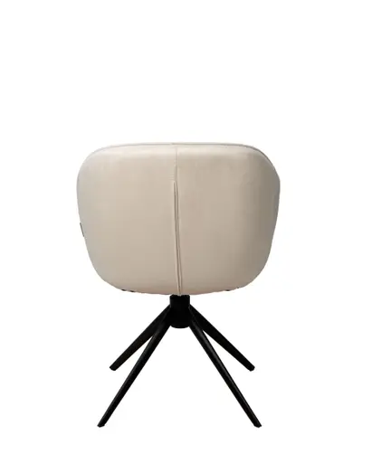 Stuhl MERRITH - drehbar, Stoff, Creme