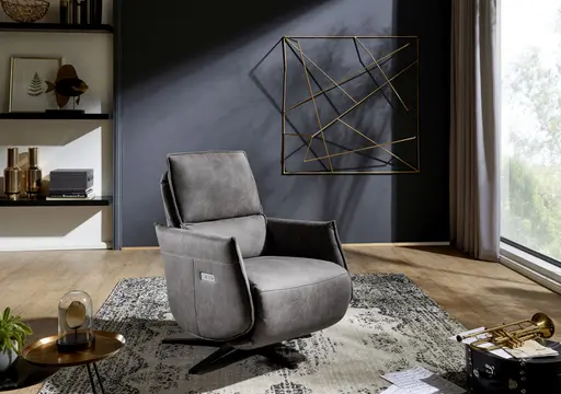 Fernsehsessel - Relaxfunktion, Stoff, Bordeaux