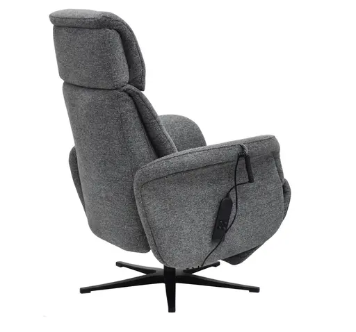 TV-Sessel MARLON - drehbar, Relaxfunktion, Kopfteilverstellung, Stoff, Graublau