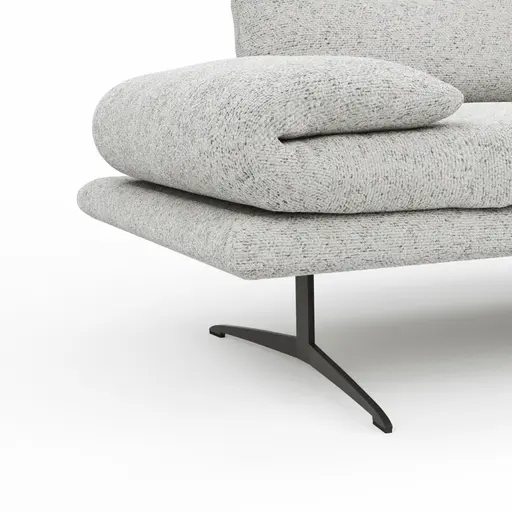 Sofa Lucero 2.0 - 2-Sitzer inkl. Drehsitz, Rollout-Armlehne und Sitztiefe verstellbar, Stoff, Offwhite