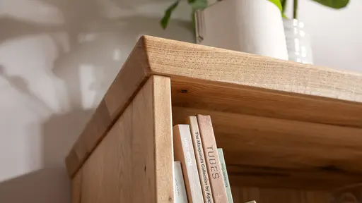 Regal Oreia - mit Schubkastenset, Wildeiche massiv, natur geölt