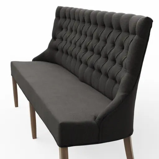 Polsterbank Litchfield - B. ca. 200cm, Stoff, Schwarzgrau