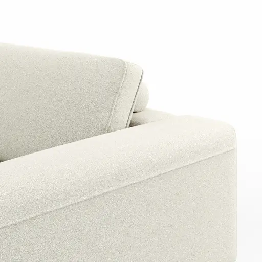 Ecksofa Solano - Longchair Links mit 2,5-Sitzer, Boucle, Natur