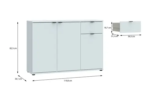 Kommode FINELLA- Hellgrau