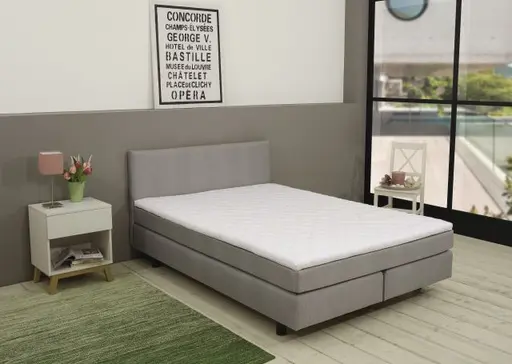Boxspringbett- Liegefläche ca. 120x200 cm, Stoff, Grau