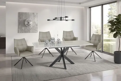 Esstisch - ausziehbar, LB ca. 160x90 cm, Kaschmir, Schwarz