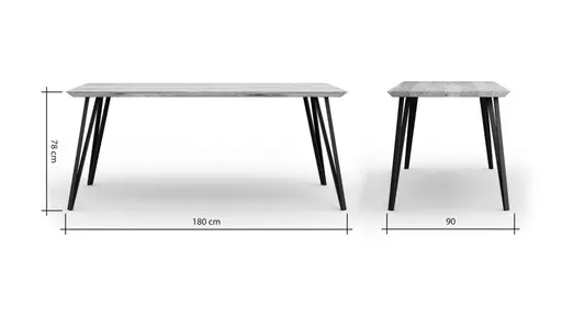 Esstisch Savannah - LBH ca. 180x90x78 cm, Wildeiche massiv, natur geölt