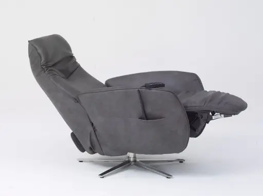 Sessel - Relaxfunktion motorisch, Leder, Kohle