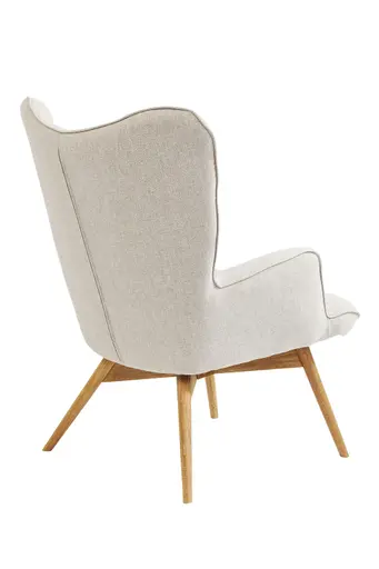 Sessel- Stoff, Beige, Eiche, Massiv