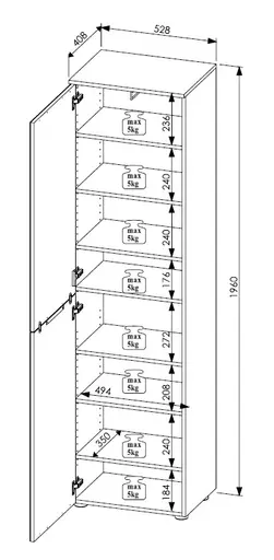 Garderobe - inkl. Sitzkissen, Weiß