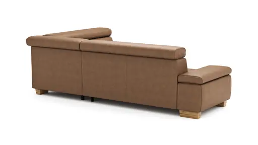 Ecksofa Philadelphia - 2,5-Sitzer, Ecke rechts, Kopfteil verstellbar (manuell), Stoff, Braun