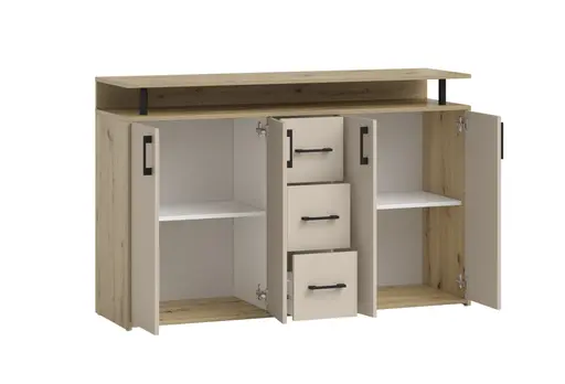 Highboard - B ca. 139 cm, Artisan Eiche Nachbildung, Kaschmir