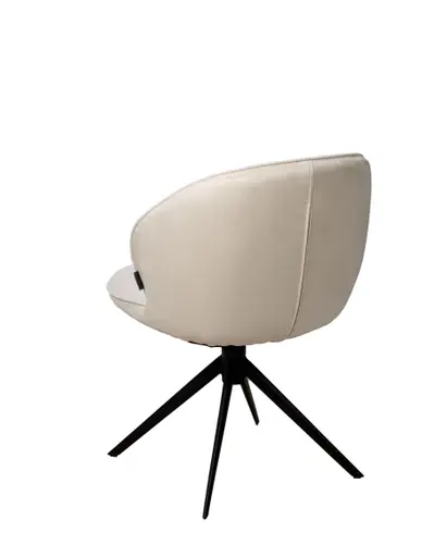 Stuhl MERRITH - drehbar, Stoff, Creme