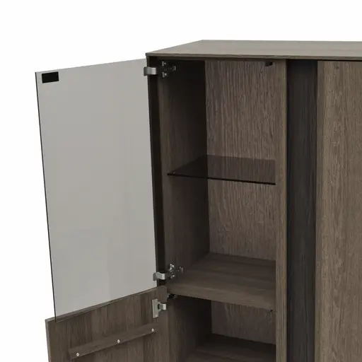 Highboard Saratoga - Buche massiv, silbergrau geölt