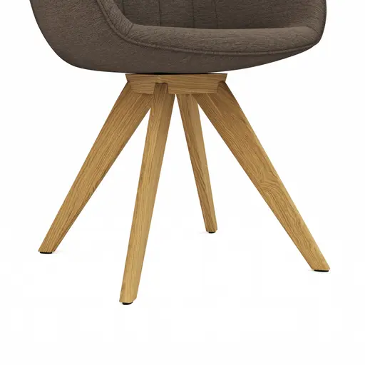 Polsterstuhl Dinner - Stoff, Rauchbraun