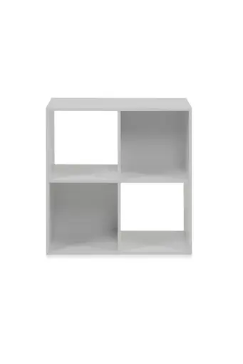 Regal - inkl. Stoffboxen, B ca. 60 cm, Weiß, Grau