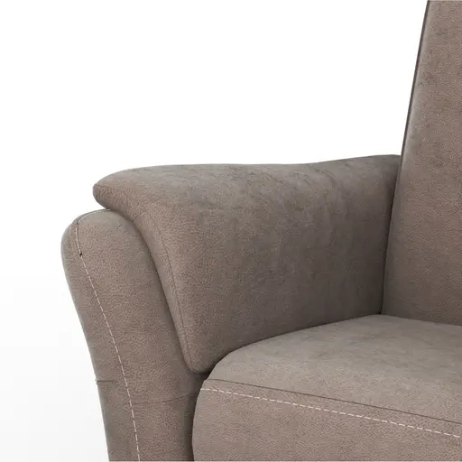 Relaxsessel Arima - Relaxfunktion (motorisch), Kopfteil verstellbar, Stoff, Dunkelbraun