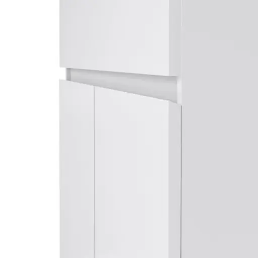 Kommode - B ca. 81 cm, Weiß Hochglanz