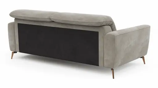 Sofa Tulsa KV - 3-Sitzer, inkl. Kopfteilverstellung, Stoff, Graubeige