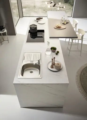 Inselküche 51.190 CO 3 520, Mattlack Achatgrau