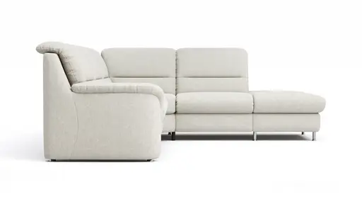 Ecksofa Cornella Classic - 2-Sitzer mit Ecke rechts, Stoff, Creme