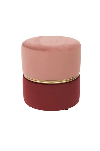Hocker Svala B - Velour, Rosa, Robinrot