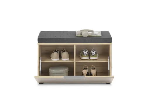 Garderobe - inkl. Sitzkissen, Riva Eiche Nachbildung, Kaschmir